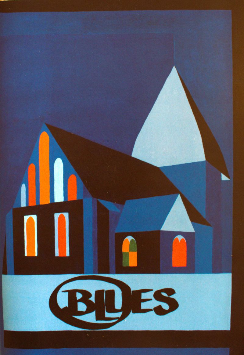 Bookcover with titel Blues and blue church