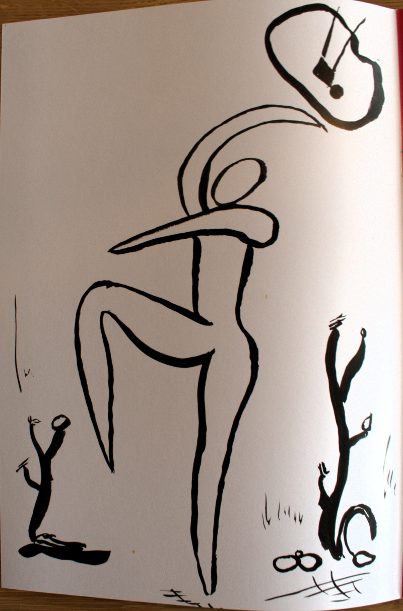 abstract figure man with red hat