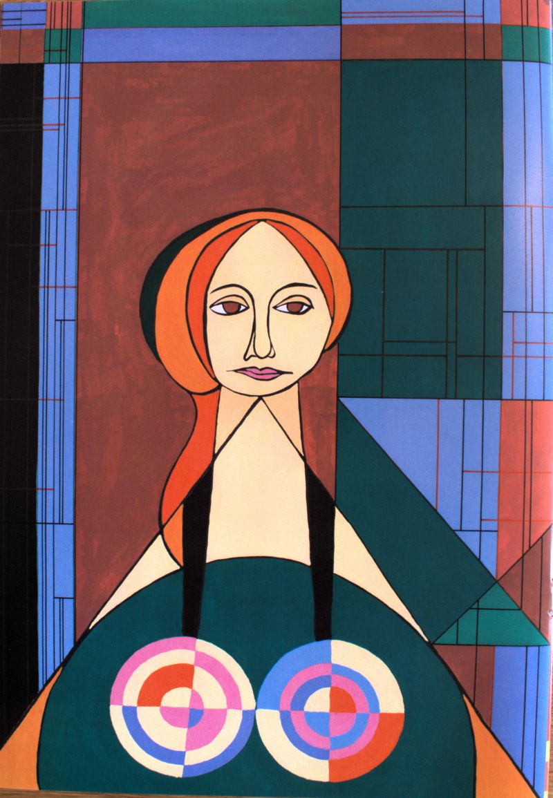 abstract figure man with red hat