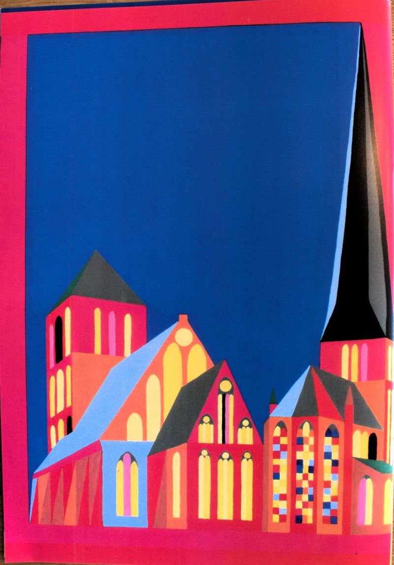 abstract figure man with red hat